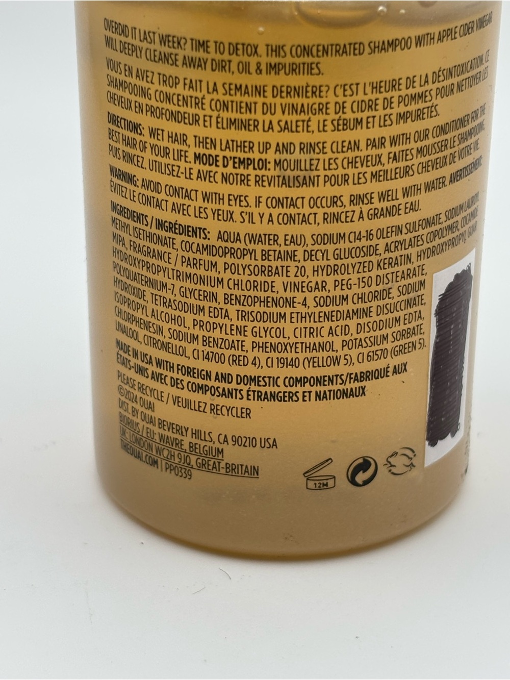 OUAI Detox Shampoo 3 oz Travel Size New - Picture 5 of 5
